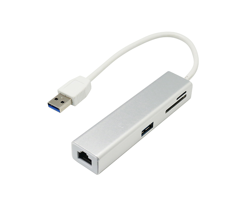 H3409 USB 3.0 Card Reader with Ethernet Adapter